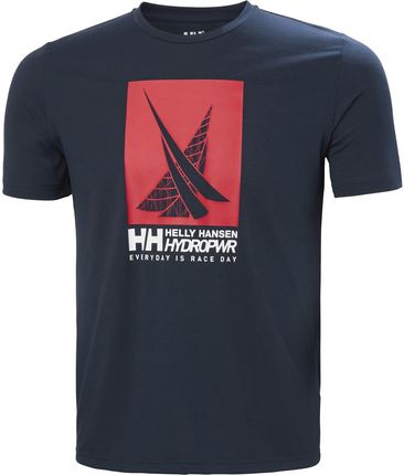Męska Koszulka z krótkim rękawem Helly Hansen HP Race Graphic T-Shirt 34419_597 – Granatowy