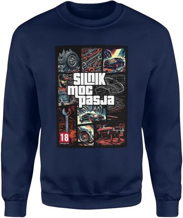 Silnik Moc Pasja dla Mechanika Męska bluza (XL, Granatowy)