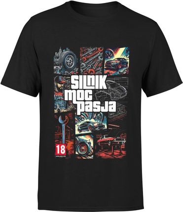 Silnik Moc Pasja dla Mechanika Męska koszulka (M, Czarny)