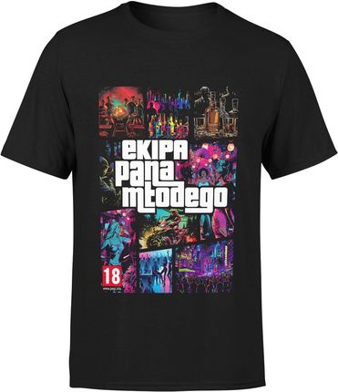 Ekipa Pana Młodego Wieczor Kawalerski Męska koszulka (XL, Czarny)
