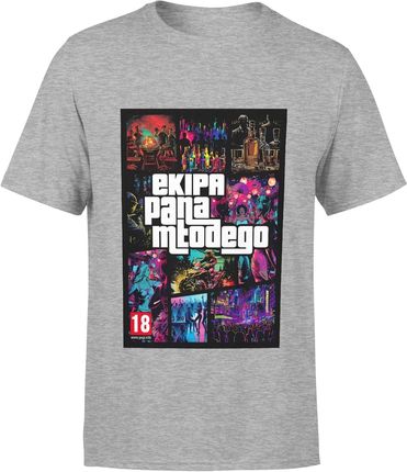 Ekipa Pana Młodego Wieczor Kawalerski Męska koszulka (XL, Szary)