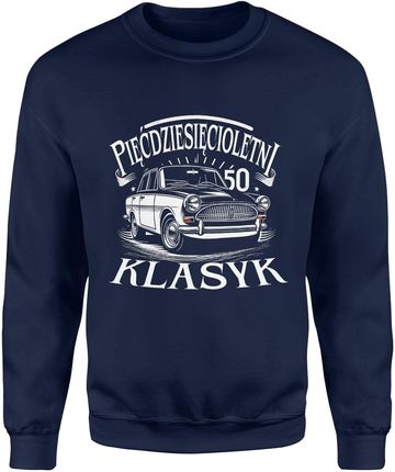 Pięćdziesięcioletni Klasyk 50 lat Męska bluza (S, Granatowy)