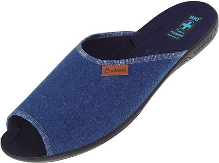 Pantofle klapki z odkrytymi palcami 27115 BIO Adanex jeans, Rozmiar: 44