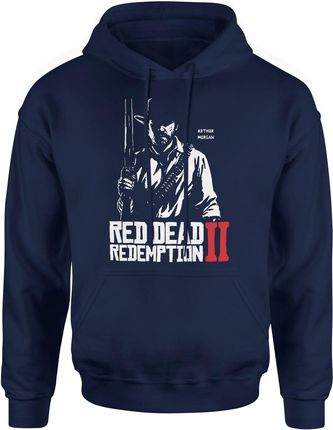 Red Dead Redemption 2 Arthur Morgan Męska bluza z kapturem (M, Granatowy)