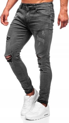 Spodnie Jeansowe Slim Czarne KS2081 DENLEY_29/S