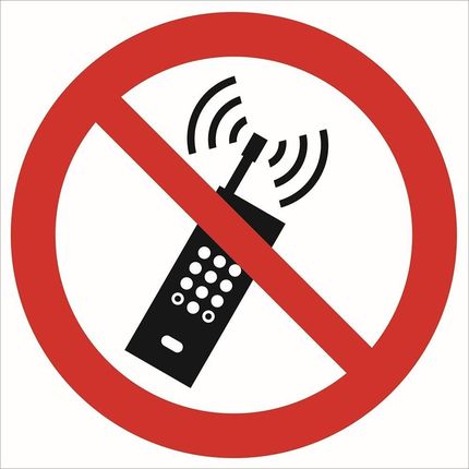Signproject Znak Ga013 - "Zakaz Używania Telefonów Komórkowych" - 10X10Cm; Folia
