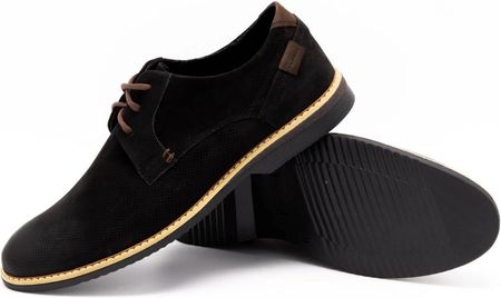 Buty męskie skórzane casual 859L czarne - zdjęcie 3