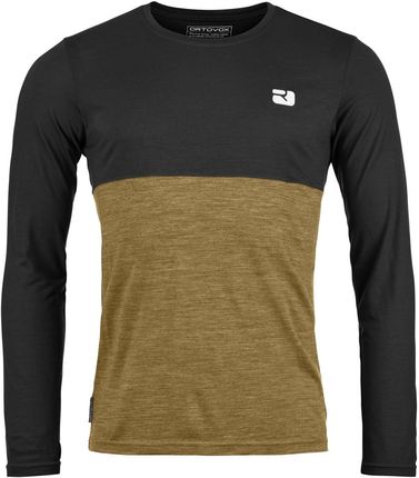 Męska koszulka Ortovox 150 Cool Logo Ls M Wielkość: S / Kolor: czarny/brązowy