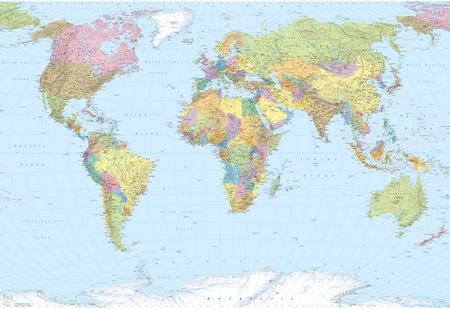 Komar Fototapeta World Map Xxl 368 X 248 Cm Xxl4-038
