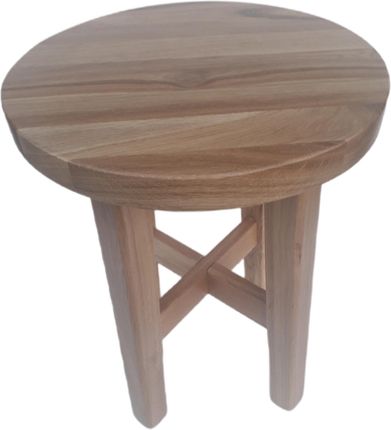 Taboret drewniany (dębowy) - stołek 46cm lakierowany DĄB