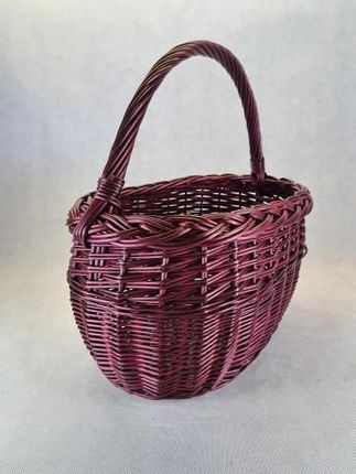 Koszyk wiklinowy Złotówka malowany fioletowy 39x27x40 cm