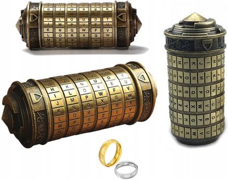 Zamek Szyfrowy Da Vinci Retro Krypteks Z pierścieniami Cryptex Prezent