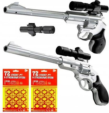 Toys Pistolet Na Kapiszony Spłonkę Długi Magnum Luneta + 2 Spłonki