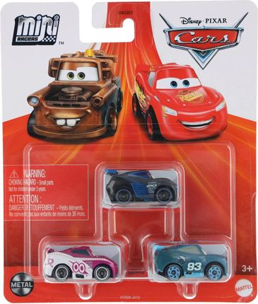 Mattel Cars Auta - Zestaw 3 pojazdów wyścigowych GKG01 HTR09