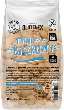 Glutenex Chleby Ciastka Makarony Mini Biszkopty Bez Dodatku Cukrów Bezglutenowe 85g