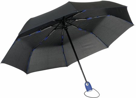 Automatyczny, wiatroodporny, kieszonkowy parasol STREETLIFE, czarny, niebieski