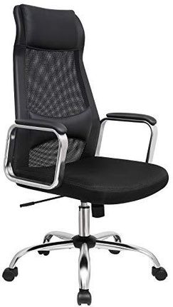 Songmics Krzesło Biurowe Krzesło Biurkowe Ergonomiczne Krzesło Komputerowe Oddychające Z Tyłu Z Głową