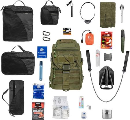 Plecak ewakuacyjny Badger Outdoor Sarge 30 l Olive - z wyposażeniem