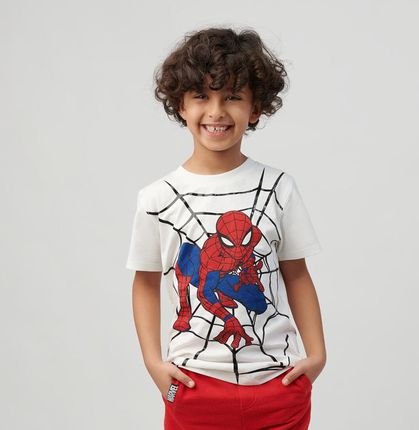 Cool Club, T-shirt chłopięcy, biały, Spider-Man