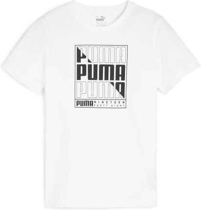 Dziecięca Koszulka z krótkim rękawem Puma Graphics Puma Wording Tee B 68029802 – Biały