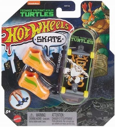 Hot Wheels Skate Fingerskate Teenage Mutant Ninja Turtles Michelangelo + buty HVK34 HMY18
