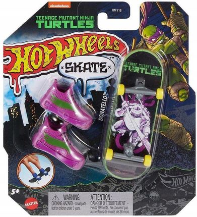 Hot Wheels Skate Fingerskate Teenage Mutant Ninja Turtles Donatello + buty HVK35 HMY18