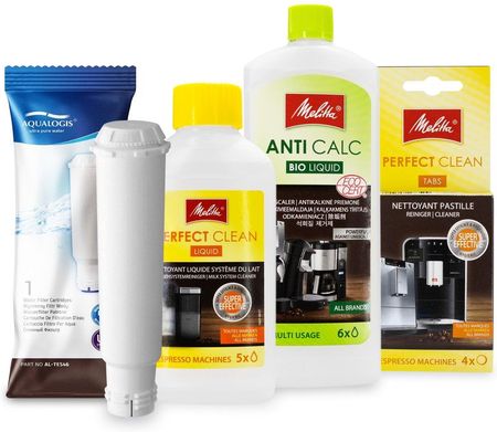 Aqualogis Zestaw Melitta Al-Tes46 Anticalc 250ml Perfect Clean Liquid 4szt.