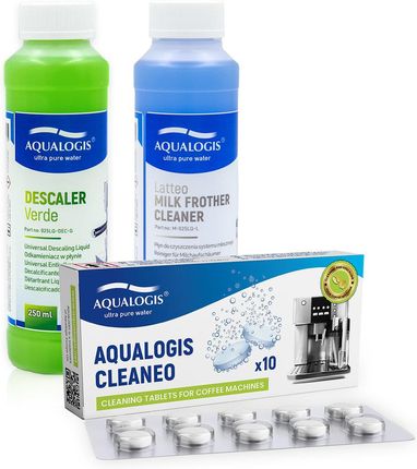 Aqualogis Zestaw Do Ekspresu Latteo250ml Verde250ml Cleaneo 10Tab