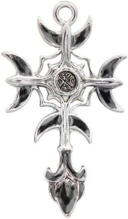 Lunamarket Krzyż Księżycowy Gothic Moon Cross Naszyjnik Talizman: Mądrość 3007