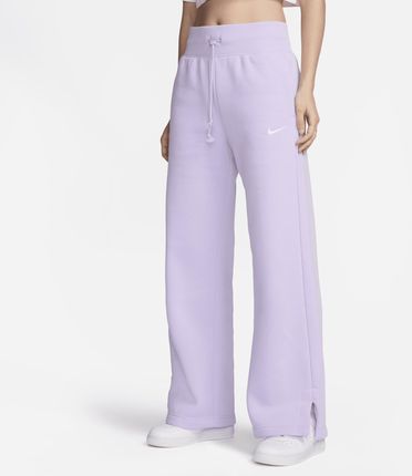 Damskie spodnie dresowe z wysokim stanem i szerokimi nogawkami Nike Sportswear Phoenix Fleece - Fiolet