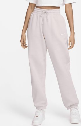 Damskie spodnie dresowe o kroju oversize z wysokim stanem Nike Sportswear Phoenix Fleece - Fiolet