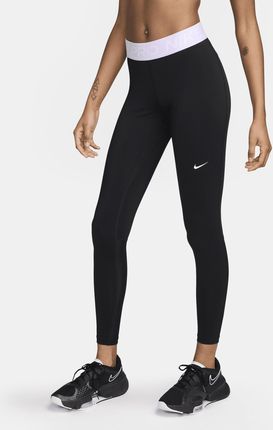 Damskie legginsy ze średnim stanem i wstawkami z siateczki Nike Pro - Czerń