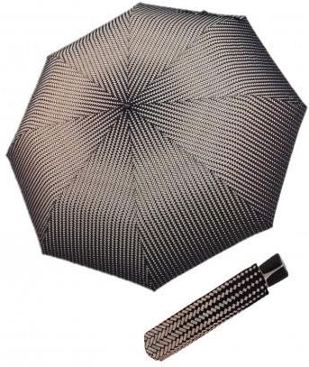 Fiber Mini Black White Traces - damski parasol składany