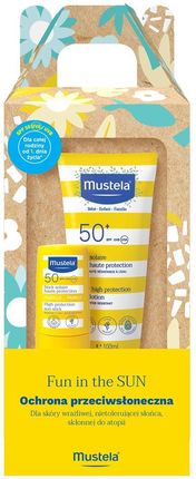 Mustela Fun In The Sun Zestaw Mleczko Przeciwsłoneczne Spf 50+ 100ml + Sztyft Przeciwsłoneczny Spf 50+ 9ml