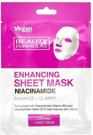 Beauty Formulas Enhancing Sheet Mask Wzmacniająca Maska Z Niacynamidem W Płacie 1Szt.
