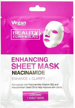 Beauty Formulas Beauty Formulas Enhancing Sheet Mask Wzmacniająca Maska Z Niacynamidem W Płacie 1Szt.