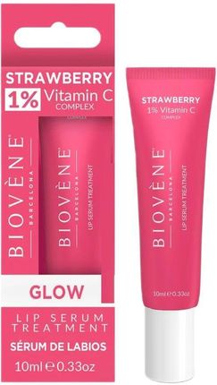 Biovene Strawberry Lip Serum Treatment Rozświetlające Serum Do Ust Z 1% Witaminy C 10Ml