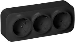 Zdjęcie Orno Gniazdo Potrójne Todo 2P+Z Schuko Ip20 16A 230V Ac Czarny 10 Sztuk Oroe7209Gsb10 - Józefów
