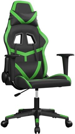 VidaXL Masujący fotel gamingowy, czarno-zielony, sztuczna skóra 345426