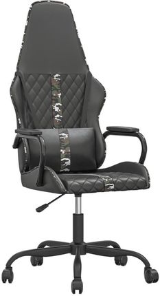 VidaXL Masujący fotel gamingowy, moro-czarny, sztuczna skóra 345567