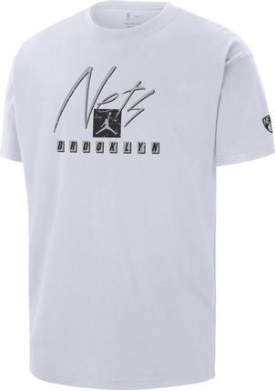 T-shirt męski Jordan NBA Max90 Brooklyn Nets Courtside Statement Edition - Biel