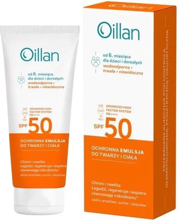 Oillan SUN Emulsja do twarzy i ciała od 6. miesiąca życia 100 ml