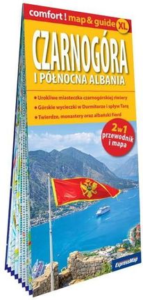 Czarnogóra i północna Albania laminowany map&guide XL (2w1: przewodnik i mapa)