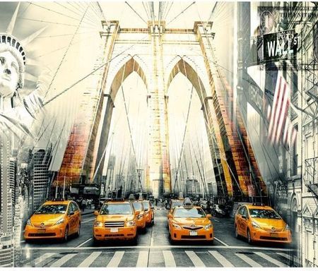 Artpro Fototapeta 3D Na Ścianę Do Sypialni 200x140 +Klej Żółte Taksówki Nowy Jork