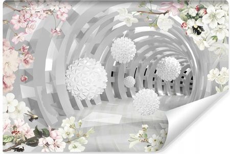 Wallepic Fototapeta Do Jadalni Tunel Kwiaty Kule Abstrakcja Efekt 3D 300x210