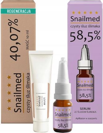 Snailmed Kompleksowa kuracja na blizny Regeneracyjna Maść na Blizny 10ml + Przeciwstarzeniowe Rewitalizujące Serum 8ml