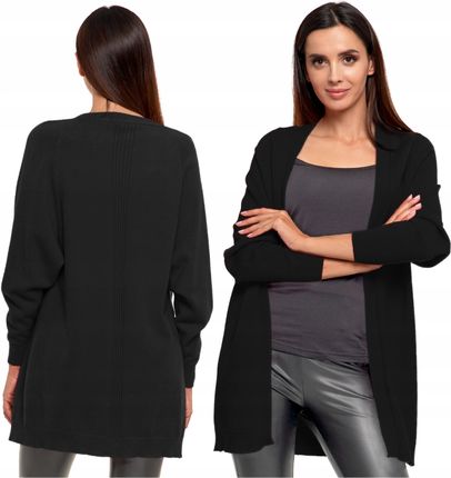 Sweter Damski Klasyczny Kardigan Narzutka Kobiecy Czarny Modny Moraj XL