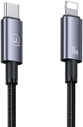 Usams USB Typ-C - Lightning 30W 0.25 m Stalowy (SJ679USB01)