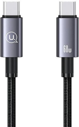 Usams USB Typ-C - USB Typ-C US-SJ678 60W Fast Charging 0.25 m Stalowy (SJ678USB01)