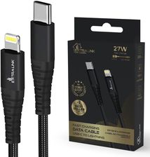 Extralink Kabel Smart Life USB Type-C to Lightning Braided Czarny (CABESL03) - zdjęcie 1